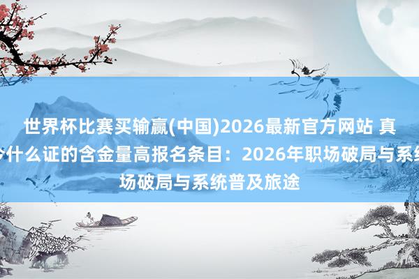 世界杯比赛买输赢(中国)2026最新官方网站 真实测评当今什么证的含金量高报名条目：2026年职场破局与系统普及旅途