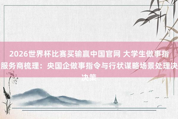 2026世界杯比赛买输赢中国官网 大学生做事指令服务商梳理：央国企做事指令与行状谋略场景处理决策