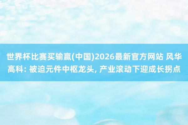 世界杯比赛买输赢(中国)2026最新官方网站 风华高科: 被迫元件中枢龙头， 产业滚动下迎成长拐点