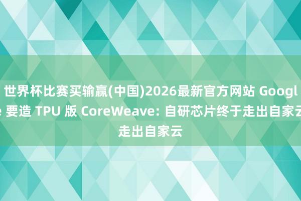 世界杯比赛买输赢(中国)2026最新官方网站 Google 要造 TPU 版 CoreWeave: 自研芯片终于走出自家云