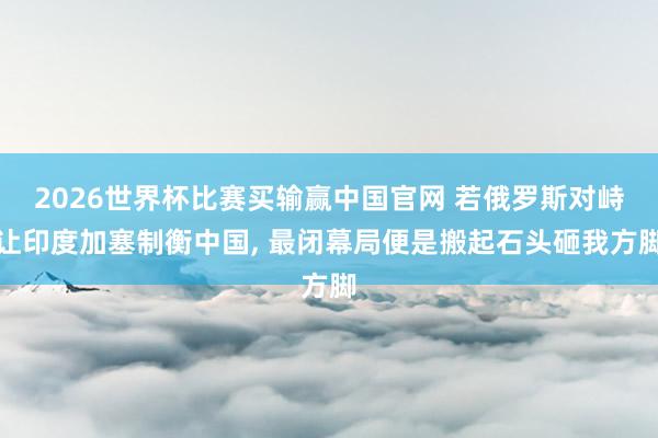 2026世界杯比赛买输赢中国官网 若俄罗斯对峙让印度加塞制衡中国， 最闭幕局便是搬起石头砸我方脚