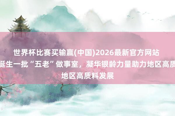 世界杯比赛买输赢(中国)2026最新官方网站 闵行新诞生一批“五老”做事室，凝华银龄力量助力地区高质料发展
