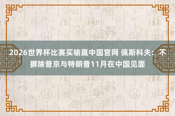 2026世界杯比赛买输赢中国官网 佩斯科夫：不摒除普京与特朗普11月在中国见面