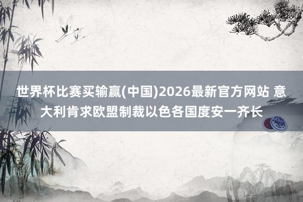 世界杯比赛买输赢(中国)2026最新官方网站 意大利肯求欧盟制裁以色各国度安一齐长