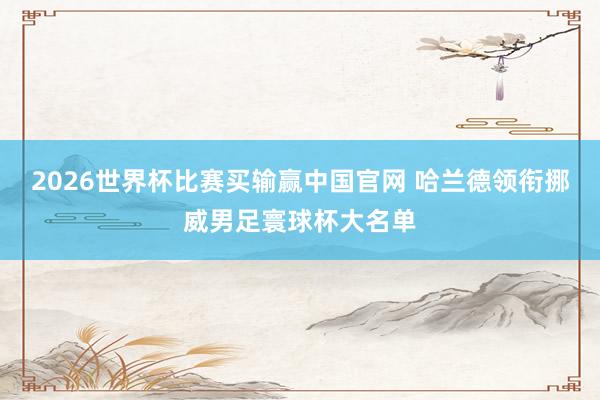 2026世界杯比赛买输赢中国官网 哈兰德领衔挪威男足寰球杯大名单