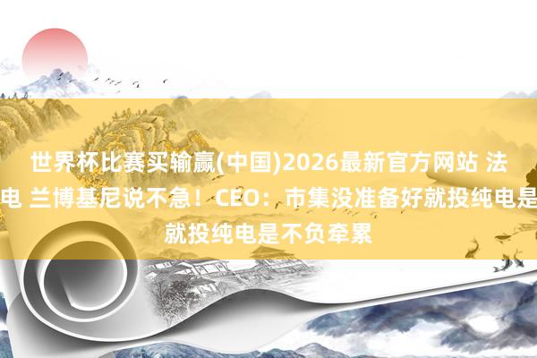 世界杯比赛买输赢(中国)2026最新官方网站 法拉利发纯电 兰博基尼说不急！CEO：市集没准备好就投纯电是不负牵累