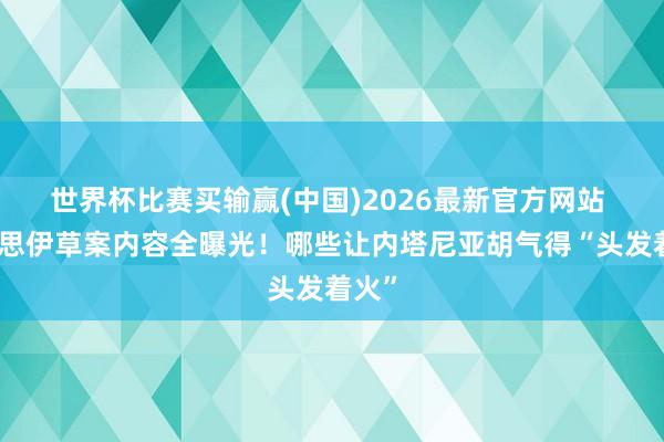 世界杯比赛买输赢(中国)2026最新官方网站 好意思伊草案内容全曝光！哪些让内塔尼亚胡气得“头发着火”
