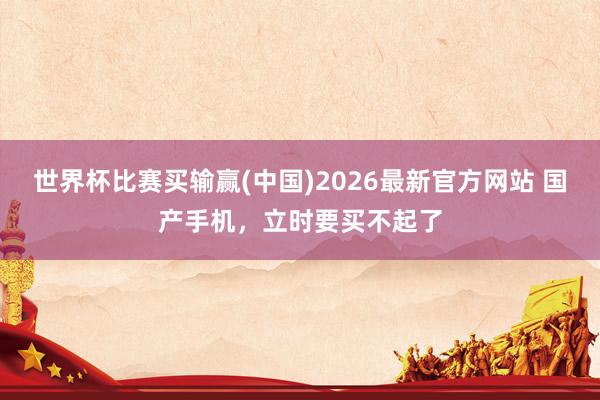 世界杯比赛买输赢(中国)2026最新官方网站 国产手机，立时要买不起了