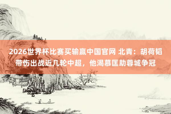 2026世界杯比赛买输赢中国官网 北青：胡荷韬带伤出战近几轮中超，他渴慕匡助蓉城争冠
