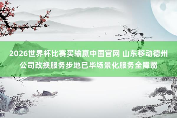 2026世界杯比赛买输赢中国官网 山东移动德州公司改换服务步地已毕场景化服务全障翳